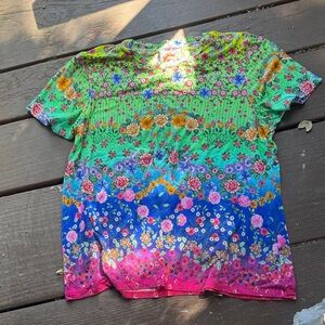 Johnny Was Multicolor Floral Top
